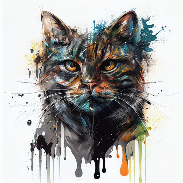 Tabbies: Watercolor Cat I by Chromatic Fusion Studio