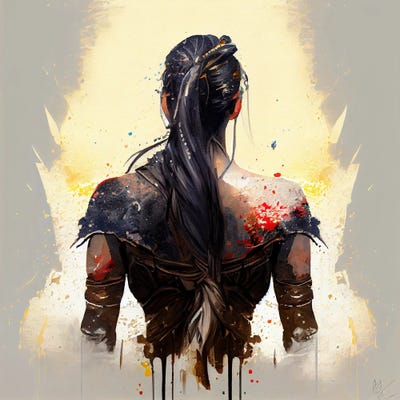 Powerful Warrior Back I by Chromatic Fusion Studio framed wall art