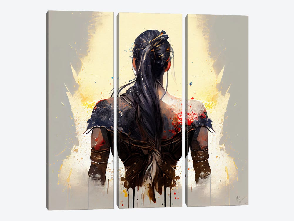 Powerful Warrior Back I by Chromatic Fusion Studio 3-piece Canvas Print