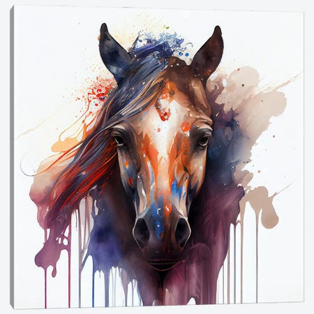 Watercolor Horse I Canvas Print #CFS270} by Chromatic Fusion Studio Canvas Print