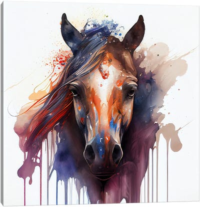 Watercolor Horse I Canvas Art Print - Chromatic Fusion Studio