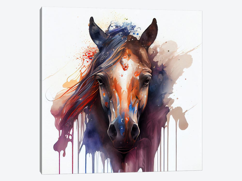 Watercolor Horse I by Chromatic Fusion Studio 1-piece Canvas Print