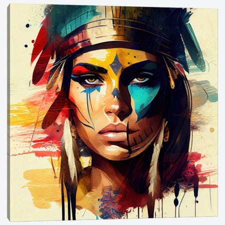 Powerful Egyptian Warrior Woman I Canvas Print #CFS271} by Chromatic Fusion Studio Canvas Art Print