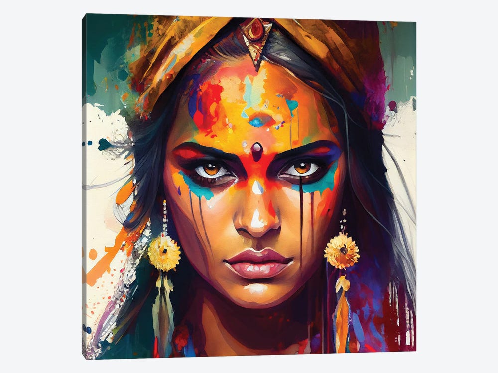Powerful Hindu Woman I by Chromatic Fusion Studio 1-piece Canvas Wall Art