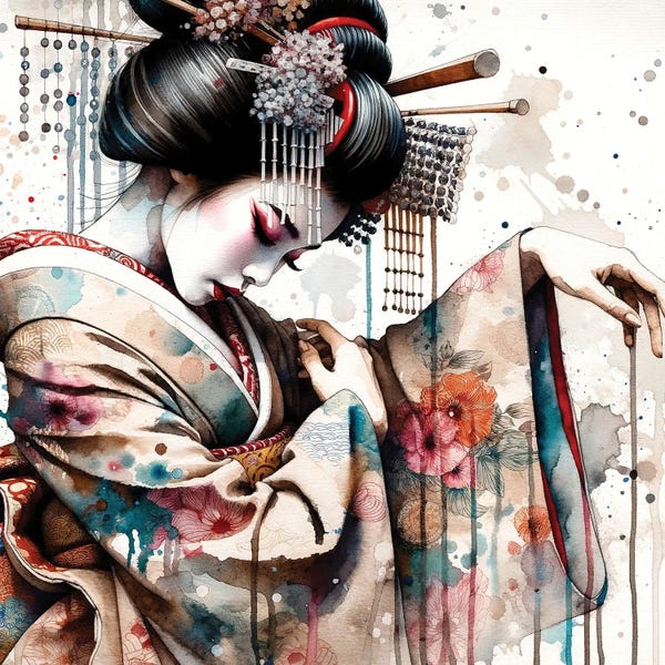 Accessories: Watercolor Geisha Dancer I by Chromatic Fusion Studio