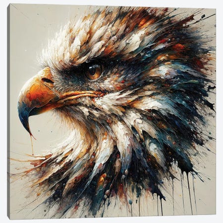 Powerful Eagle Canvas Print #CFS290} by Chromatic Fusion Studio Canvas Print