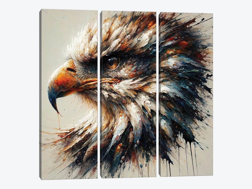 Powerful Eagle by Chromatic Fusion Studio 3-piece Canvas Art Print