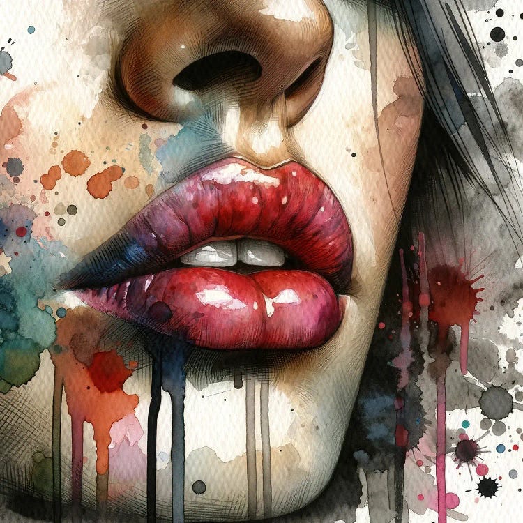 Watercolor Women Lips I