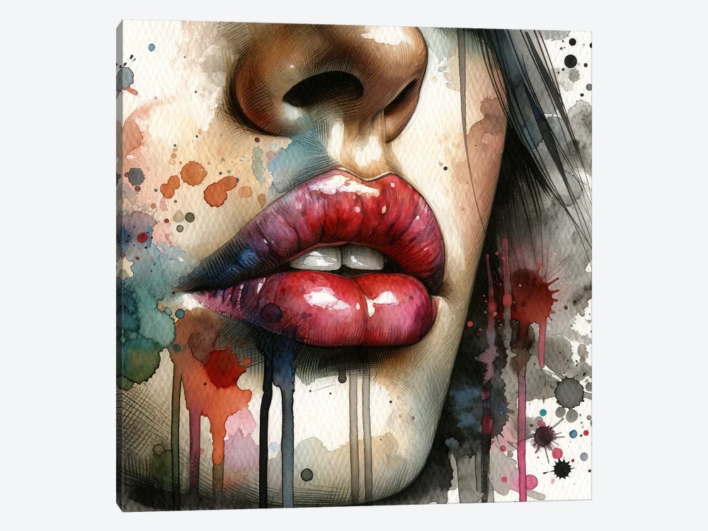 Watercolor Women Lips I by Chromatic Fusion Studio 1-piece Canvas Wall Art
