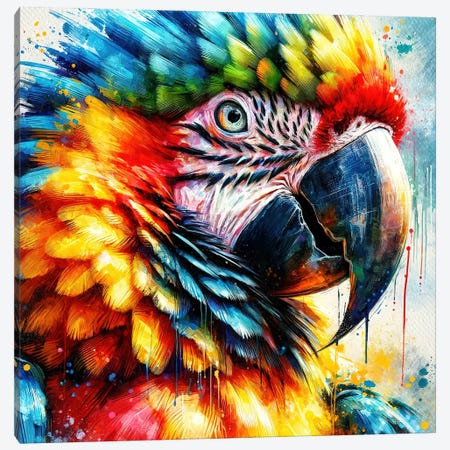 Watercolor Macaw I Canvas Print #CFS294} by Chromatic Fusion Studio Canvas Wall Art