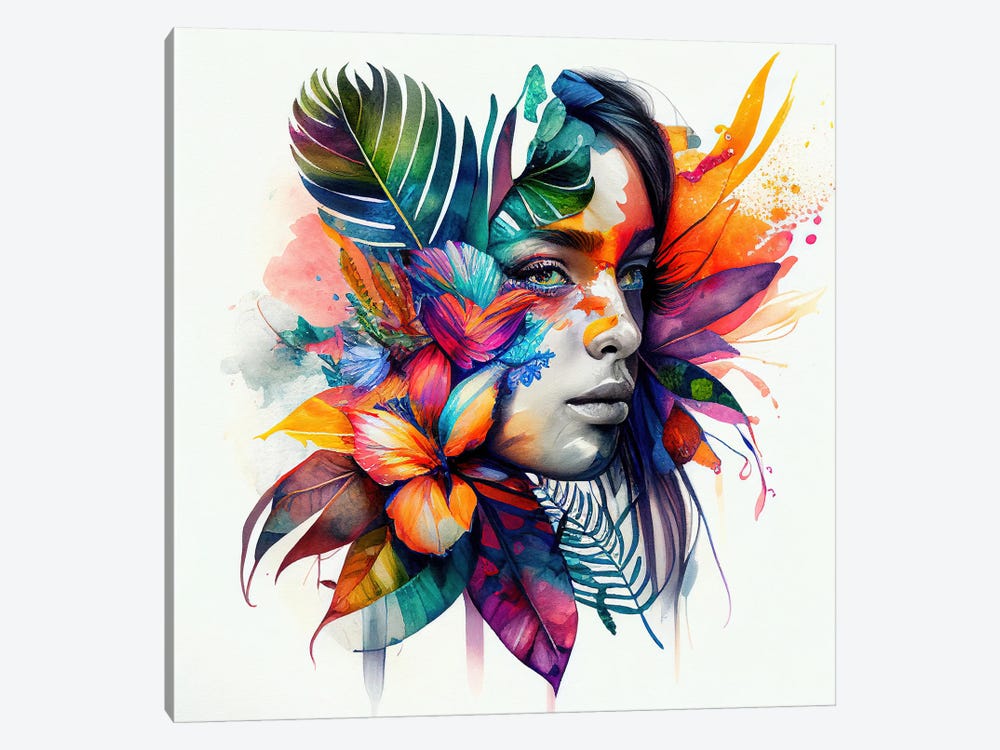 Watercolor Native Woman I by Chromatic Fusion Studio 1-piece Canvas Wall Art