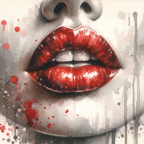 Giclee Features: Watercolor Woman Lips II by Chromatic Fusion Studio