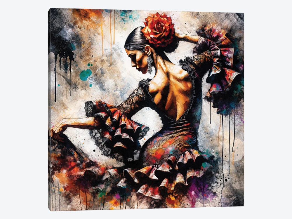 Watercolor Flamenco Dancer IV by Chromatic Fusion Studio 1-piece Canvas Art Print