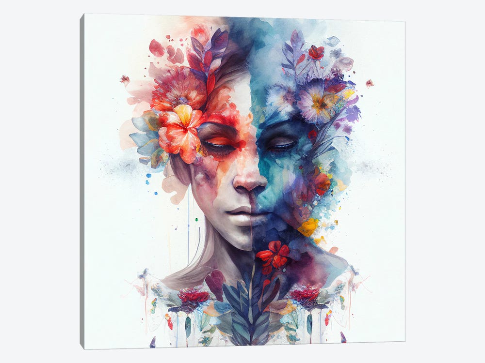 Watercolor Tropical Woman XI by Chromatic Fusion Studio 1-piece Canvas Print