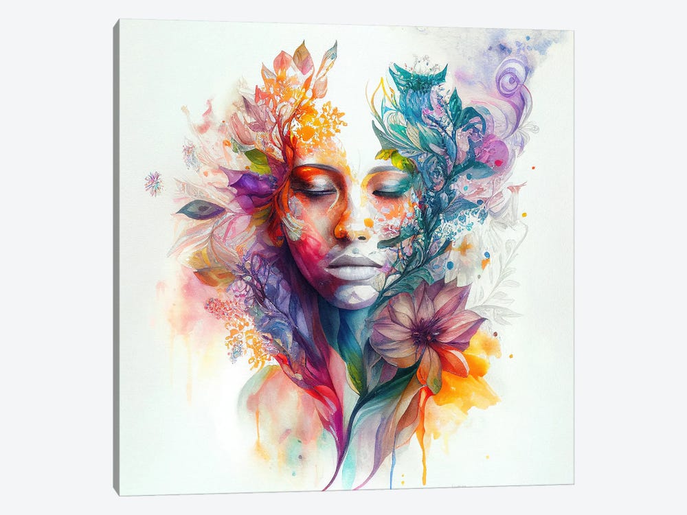 Watercolor Tropical Woman XV by Chromatic Fusion Studio 1-piece Canvas Art Print
