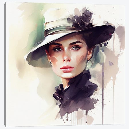 Watercolor Elegant Woman I Canvas Print #CFS50} by Chromatic Fusion Studio Canvas Print