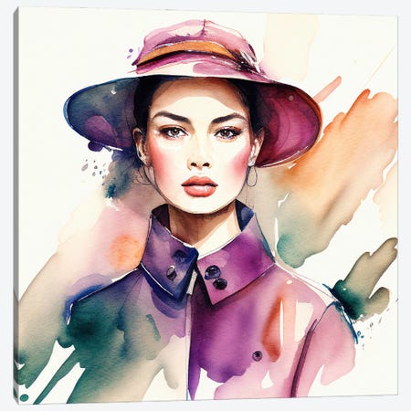 Watercolor Fashion Woman II Canvas Print #CFS51} by Chromatic Fusion Studio Canvas Print