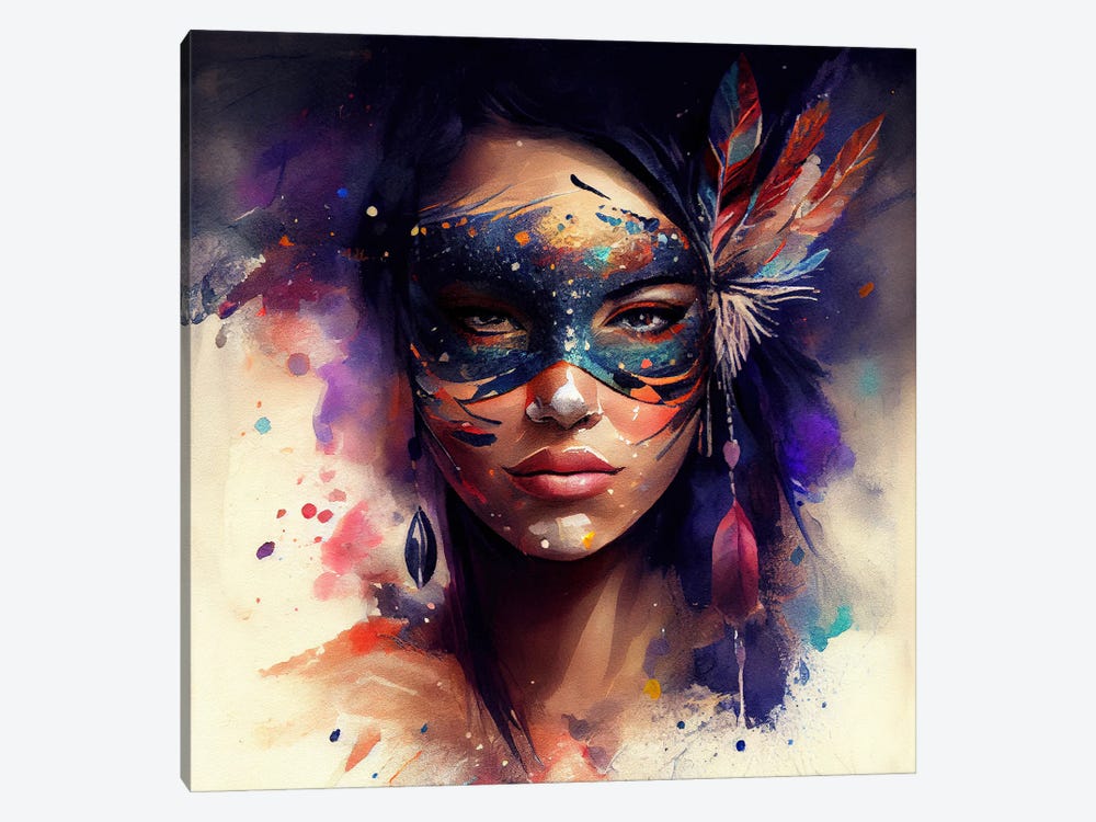 Watercolor Carnival Woman I by Chromatic Fusion Studio 1-piece Canvas Art