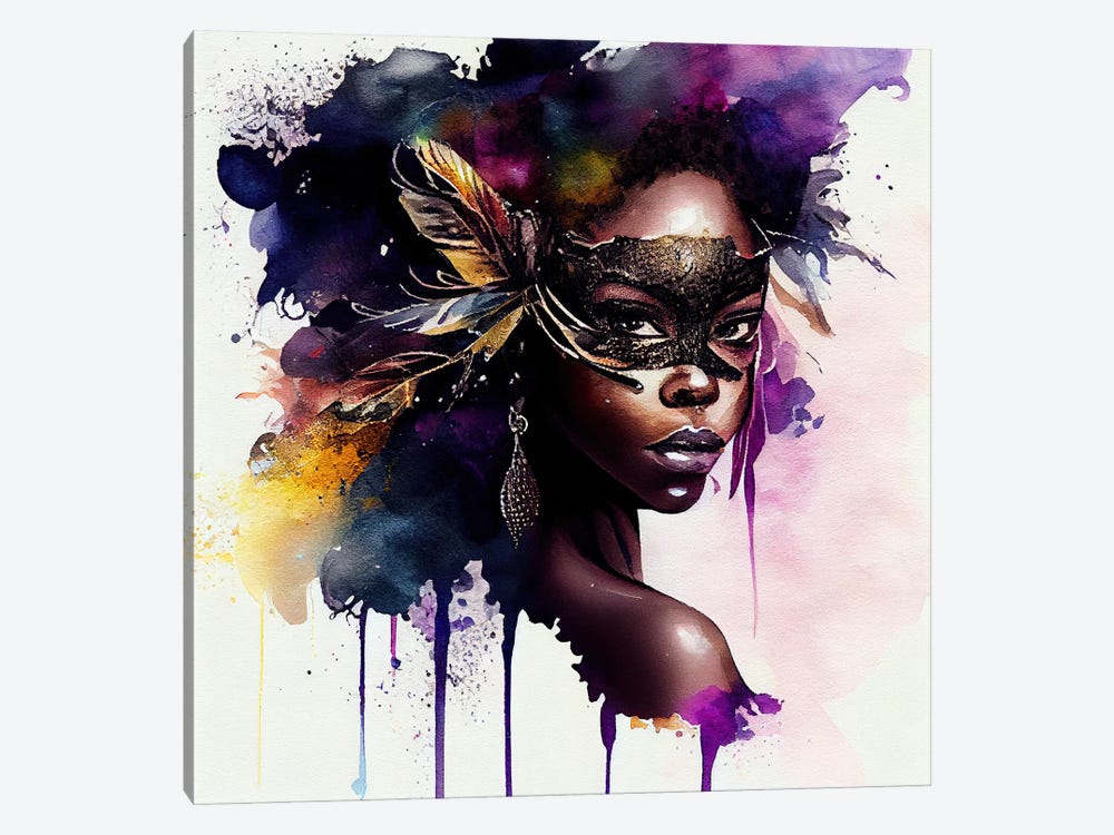 Watercolor Carnival Woman IV by Chromatic Fusion Studio 1-piece Canvas Art