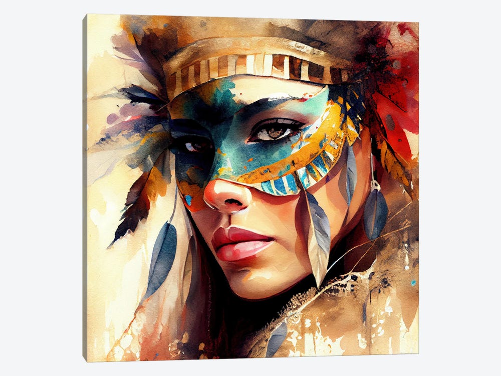 Watercolor Carnival Woman X by Chromatic Fusion Studio 1-piece Canvas Art