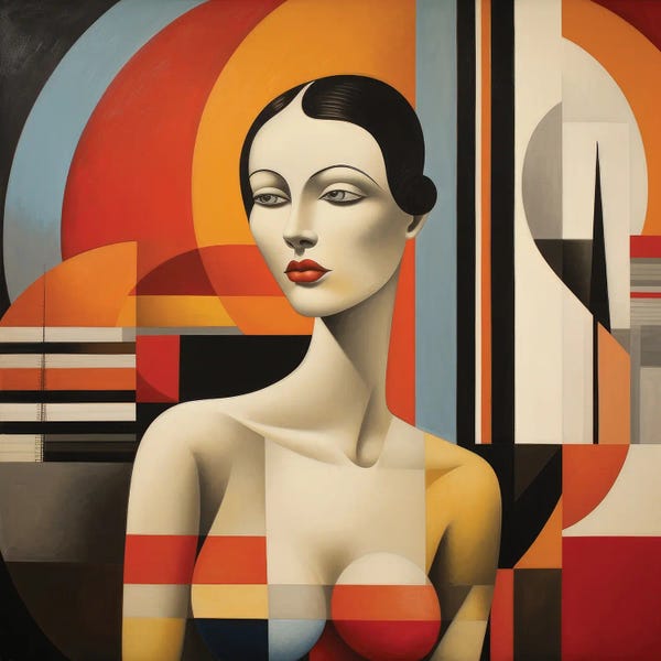 Art Deco: Bauhaus Brazilian Woman I by Chromatic Fusion Studio