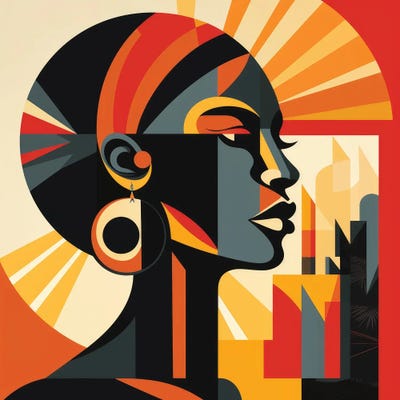 Bauhaus Jamaican Woman I by Chromatic Fusion Studio art print