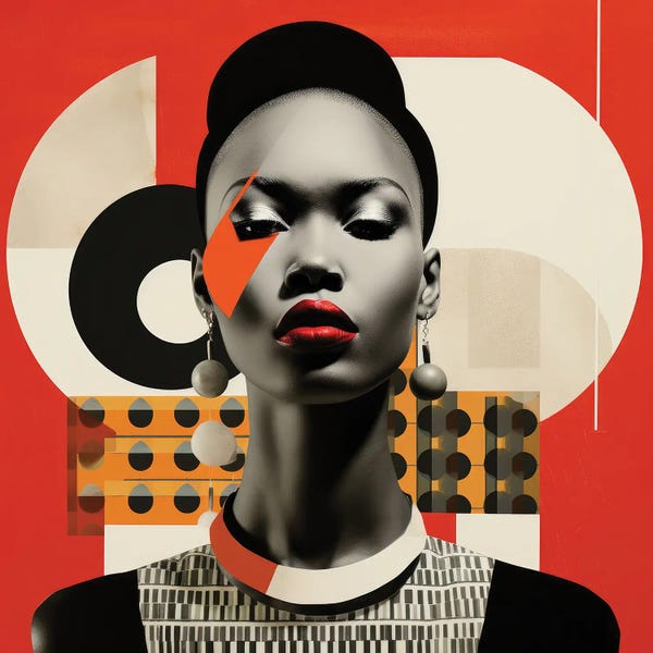 Art Deco: Bauhaus Kenyan Woman II by Chromatic Fusion Studio
