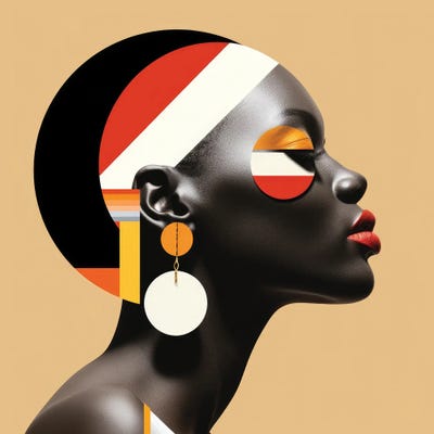 Bauhaus Kenyan Woman IV by Chromatic Fusion Studio art print