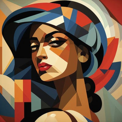Cubism Ecuadorian Woman IV by Chromatic Fusion Studio art print