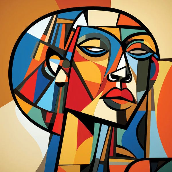 Art Deco: Cubism Tanzanian Woman I by Chromatic Fusion Studio