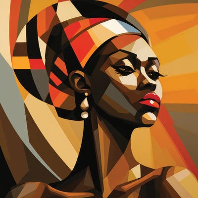 Cubism Ugandan Woman I by Chromatic Fusion Studio art print