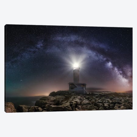 Lighthouse and Milky Way Canvas Print #CFT22} by Carlos F. Turienzo Canvas Art Print