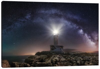 Lighthouse and Milky Way Canvas Art Print