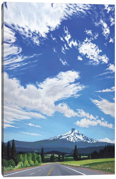 Mt. Hood In Cherry Season Canvas Art Print - Daydream Destinations