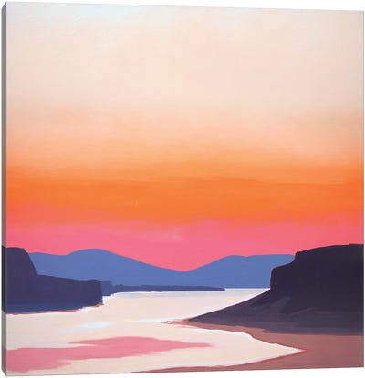 The Gorge At Sunset Canvas Art Print - Mountain Sunrise & Sunset Art