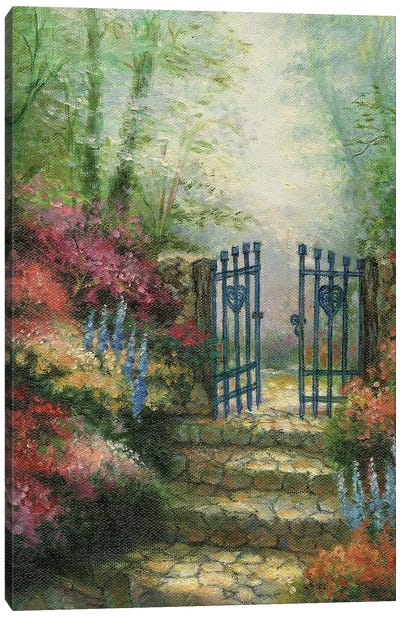 Woodland Gate Rose Canvas Art Print - Gates