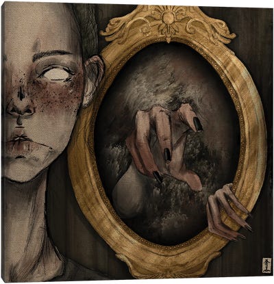 Mirror Canvas Art Print - Goth Art