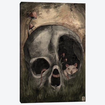 Skull Nap Canvas Print #CGB19} by CrumbsAndGubs Canvas Art Print