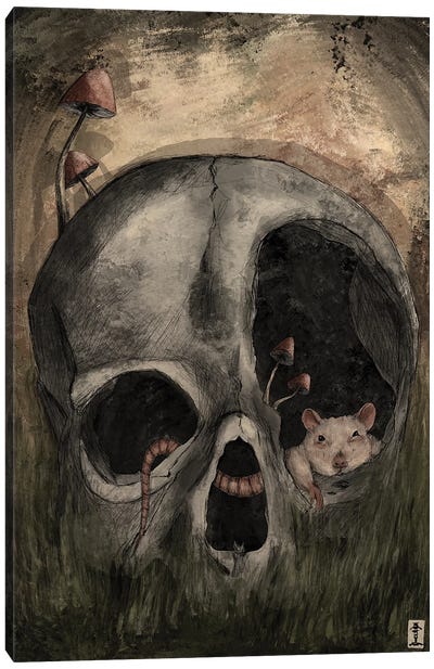 Skull Nap Canvas Art Print - CrumbsAndGubs
