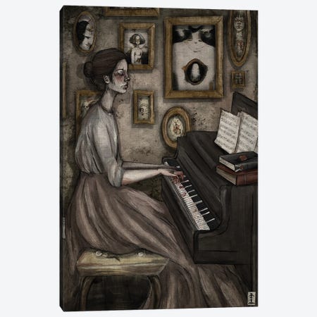 Pianist Canvas Print #CGB21} by CrumbsAndGubs Canvas Art