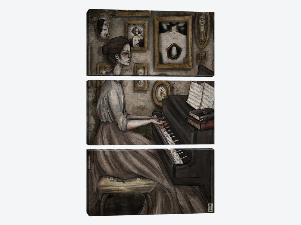 Pianist by CrumbsAndGubs 3-piece Canvas Print
