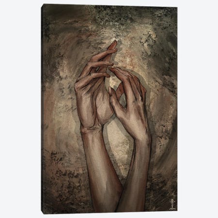 Reaching Hands Canvas Print #CGB22} by CrumbsAndGubs Canvas Art