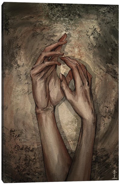 Reaching Hands Canvas Art Print - CrumbsAndGubs