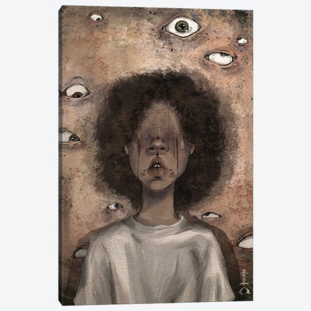 Eyes In The Wall Canvas Print #CGB24} by CrumbsAndGubs Art Print