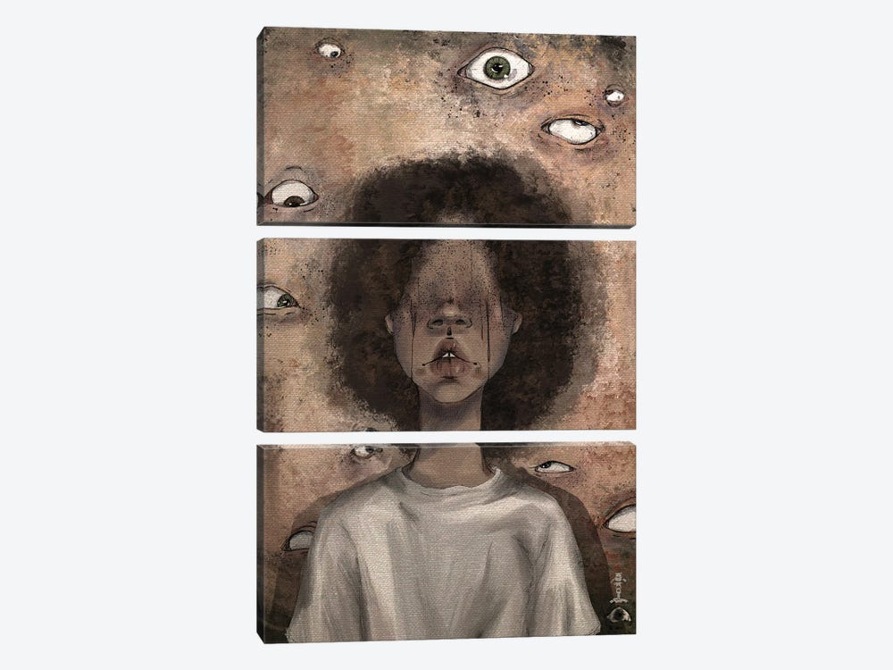 Eyes In The Wall by CrumbsAndGubs 3-piece Canvas Wall Art