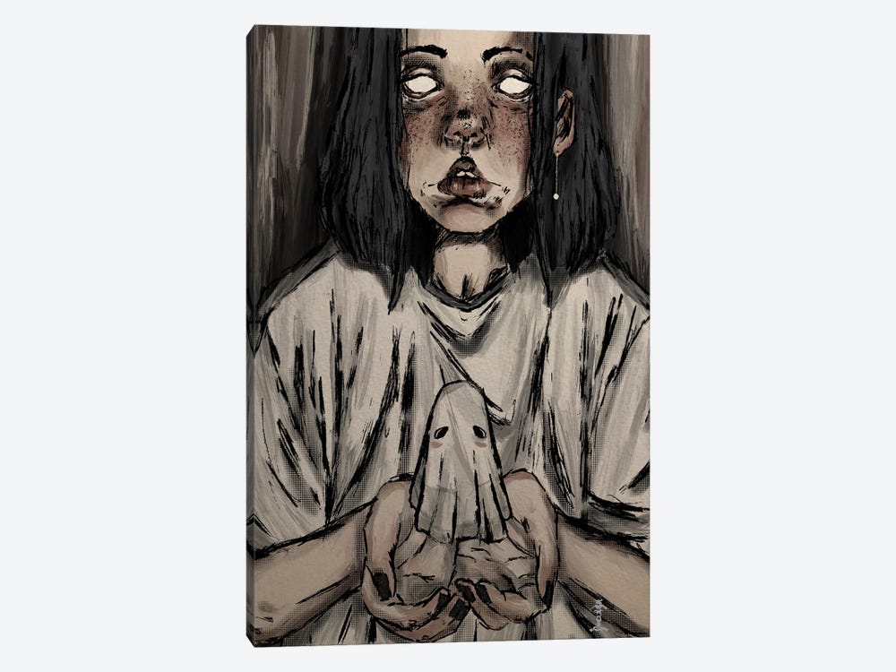 Ghost In The Hands by CrumbsAndGubs 1-piece Canvas Art Print