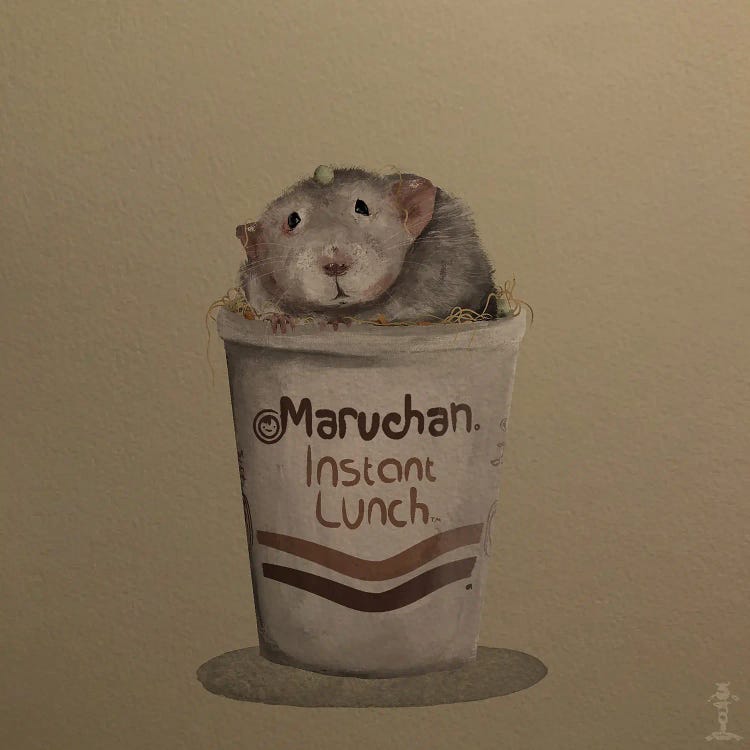 Ramen Rat by CrumbsAndGubs wall art