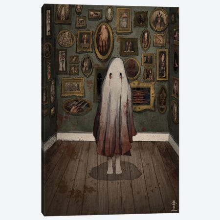 A Ghost In The Gallery Canvas Print #CGB59} by CrumbsAndGubs Art Print