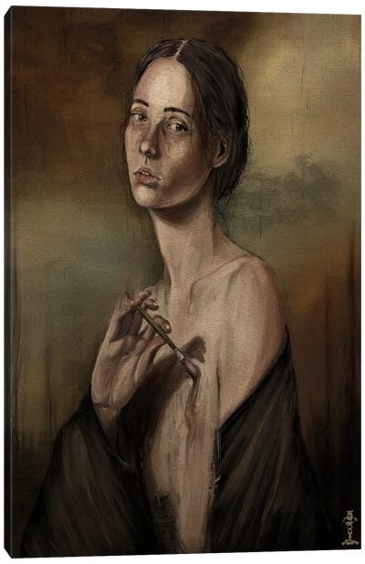 Not A Self Portrait Canvas Art Print - Goth Art