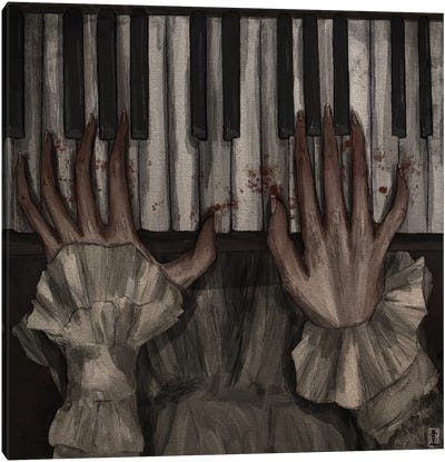 Piano Fingers Canvas Art Print - Goth Art